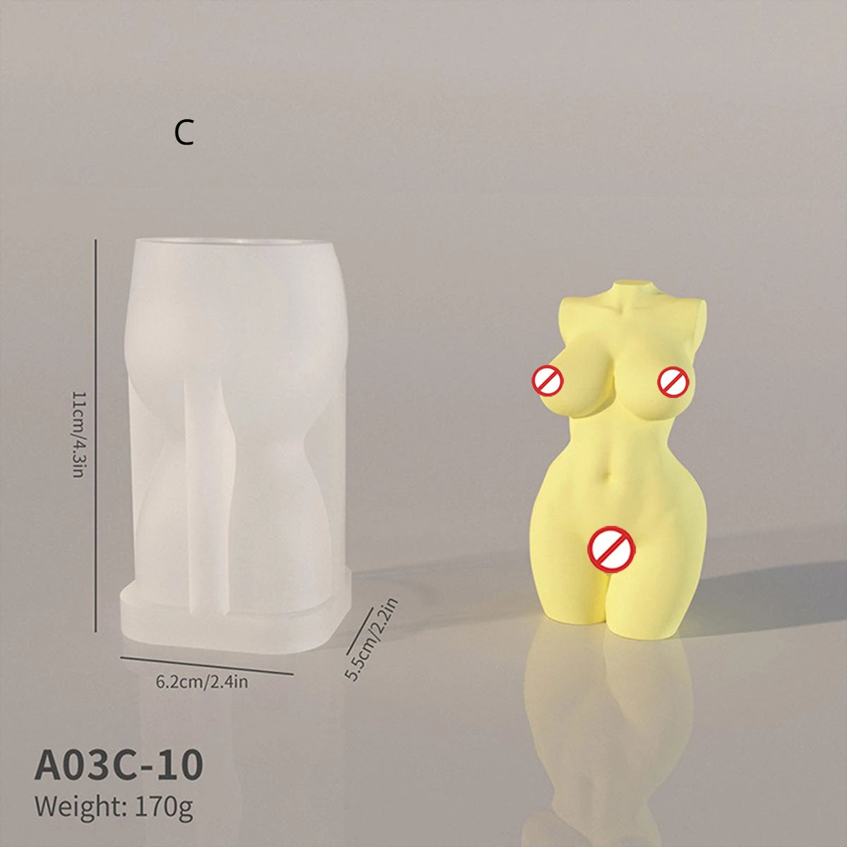 Artistic Headless Human Body Candle Silicone Mold 3D Female Body Statue Plaster mould Creative Humanoid Chocolate Art Decor gift