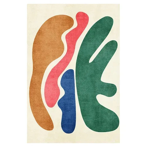Facaishu Polyester Living Room Rug Cartoon Pattern Wilton Style Carpet