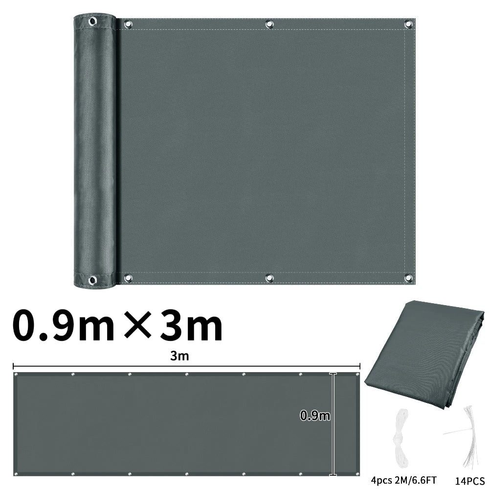 Balcony Privacy Screen Patio Fence Screen for Balcony Cover Waterproof Garden Sunshade Cloth with Grommets UV Protection Shelter