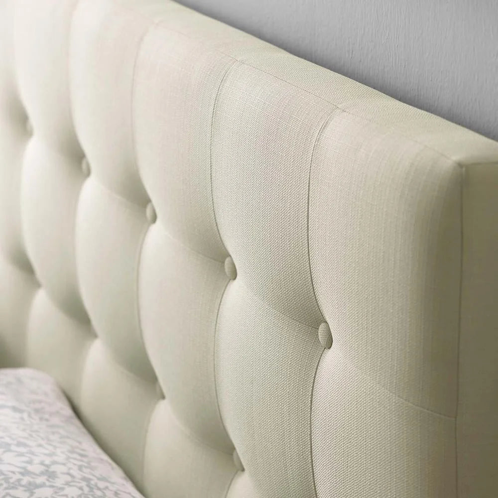 Tufted Upholstered Headboard Linen Fabric Modern Design