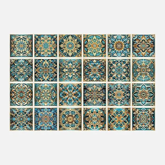 24 Piece Peel And Stick Tile Sticker Set For PVC Backsplash