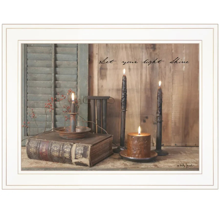 "Let Your Light Shine" by Billy Jacobs Ready to Hang Framed Print White Frame