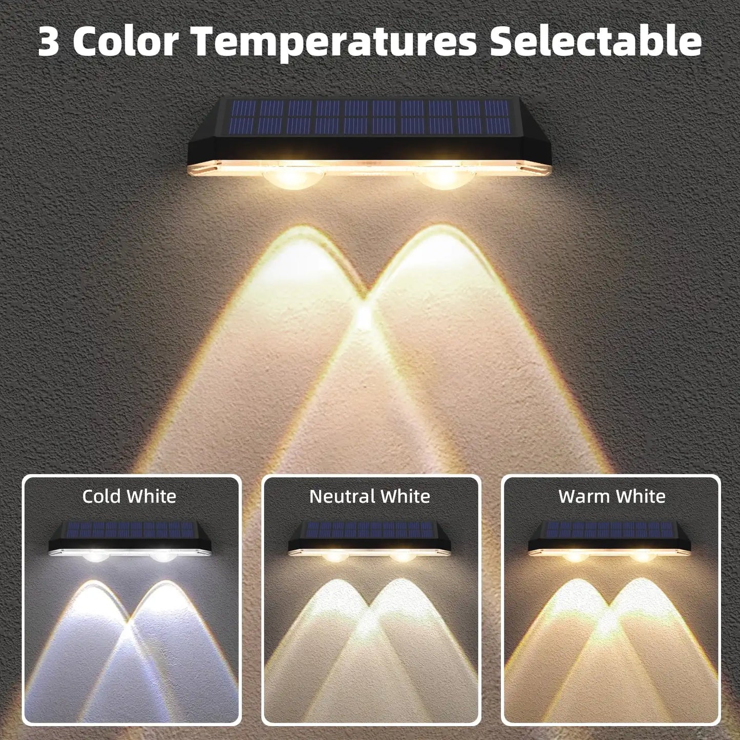 SZRSTH Solar Fence Lights Outdoor IP65 3Mode Lights 6 Pack