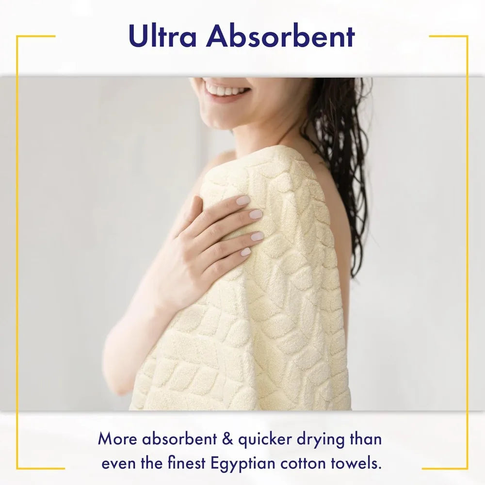 Soft & Stylish 700 GSM Luxury Bath Towels - 100% Zero-Twist, Long-Staple Cotton - Absorbent & Quick Drying - 6