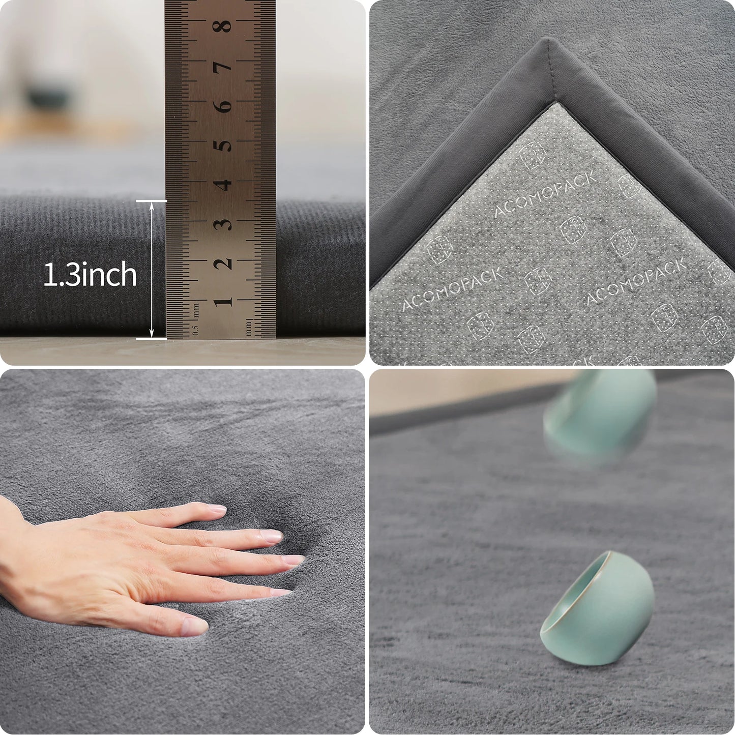 Large Coral Velvet Solid Carpet Living Room Bedroom Bedside Sofa Mat Home Rug Floor Floor Carpet Decoration Mat