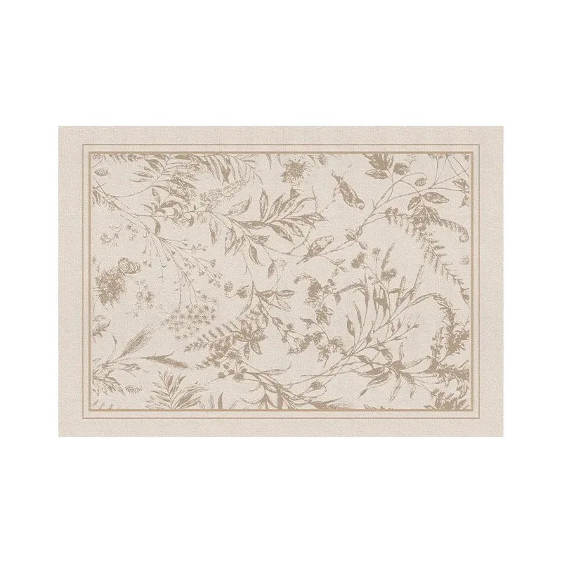 French Style Living Room Large Area Carpet Beige Bedroom Carpet Floral Leaf Pattern Decoration Rug Luxury Art Study Room Rugs IG