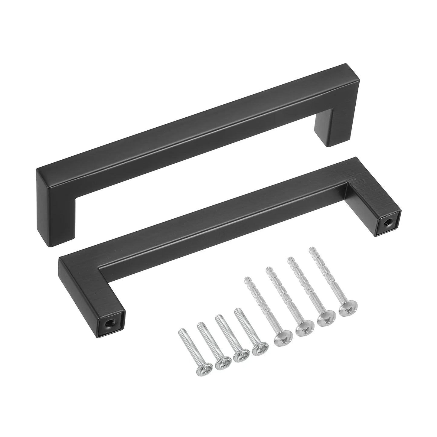 Square Bar Drawer Handles, 5 1/16 Inch Hole Center Modern Drawer Pulls Kitchen Cabinets Pull Stainless Steel Slim Cupboard Pulls