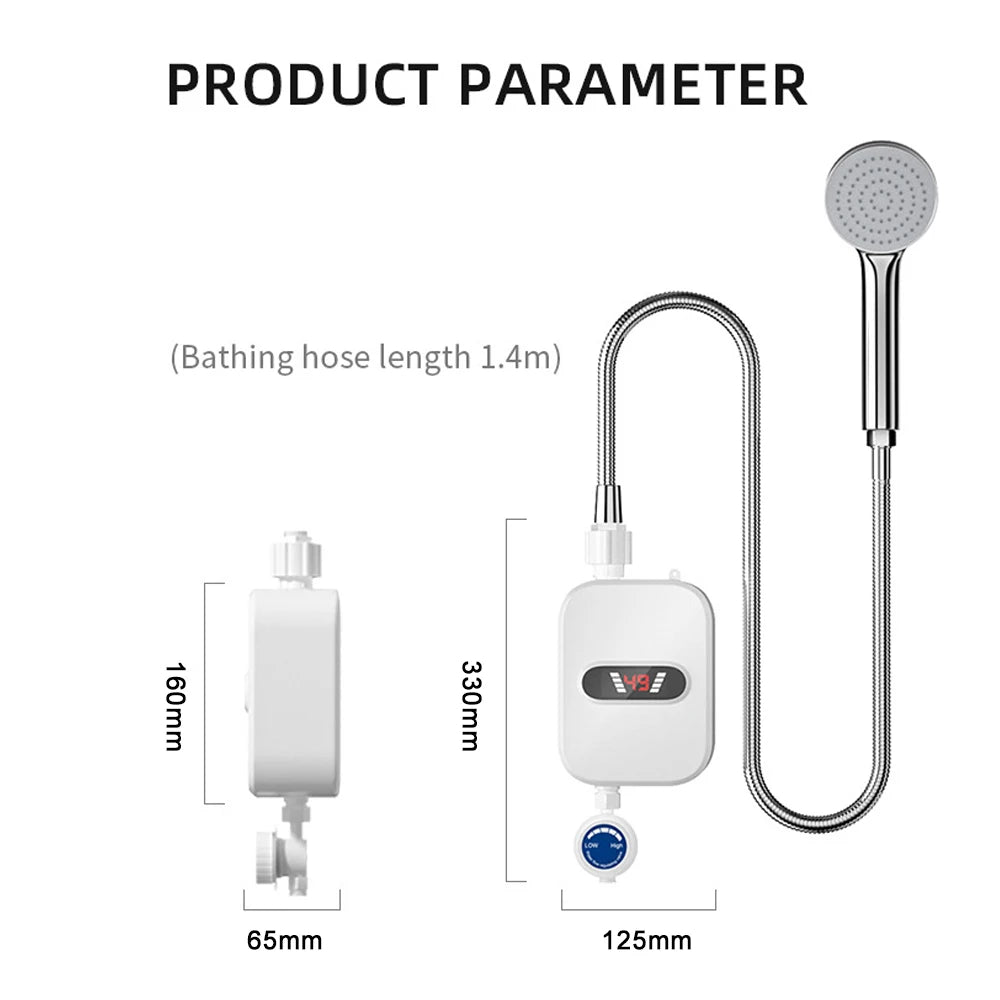 Bathroom Tankless Instant Water Heater LCD Display Unit