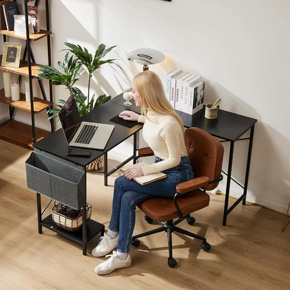 L-Shaped Gaming Desk With CPU Stand And Storage Bag