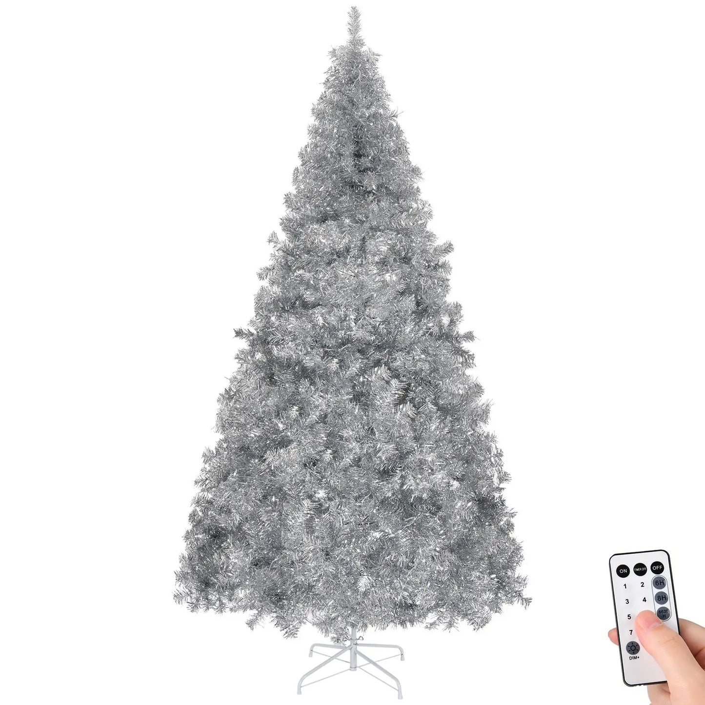 6ft Prelit Silver Artificial Christmas Tree With 300 Lights