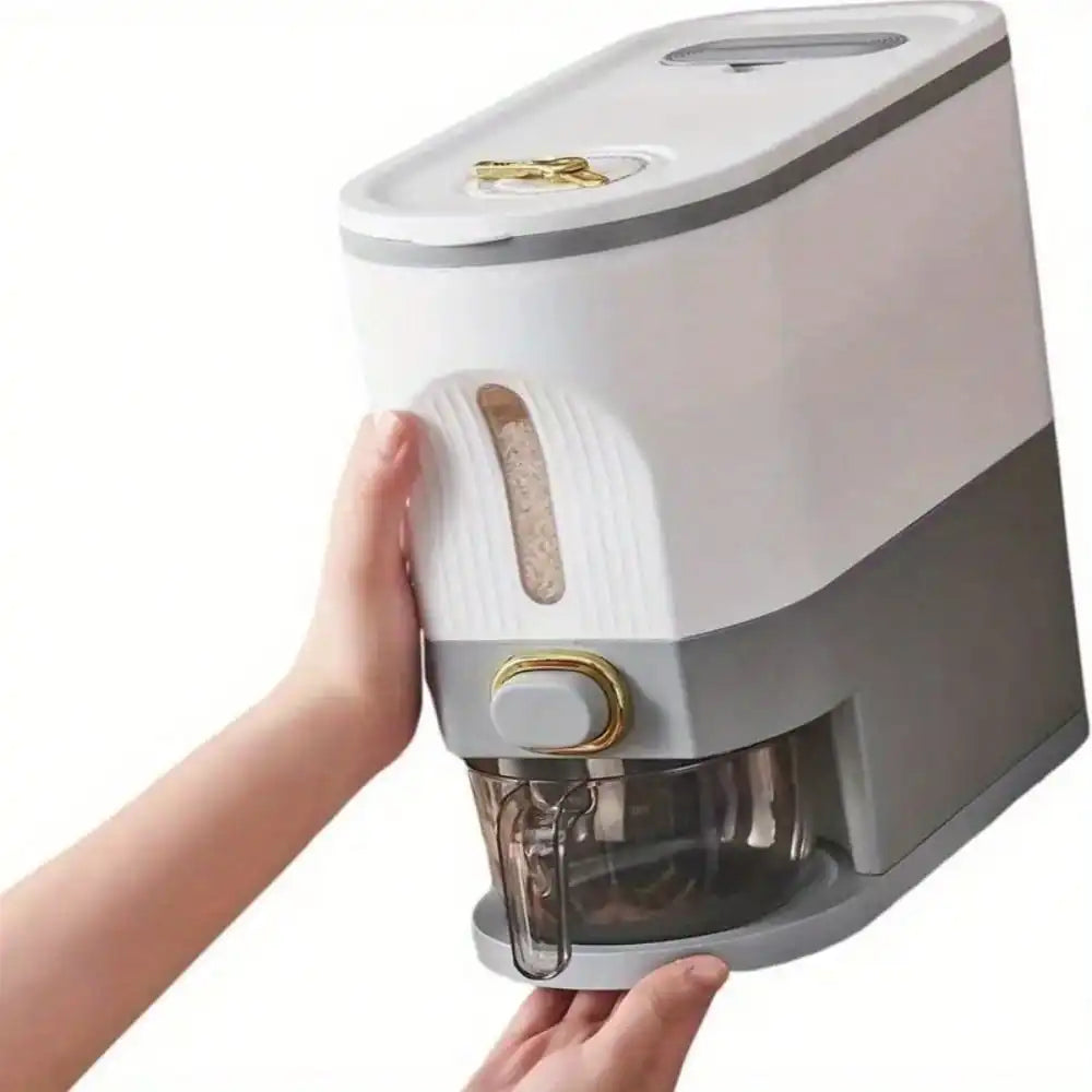 Rotating Rice Dispenser with Divider for Kitchen Organization