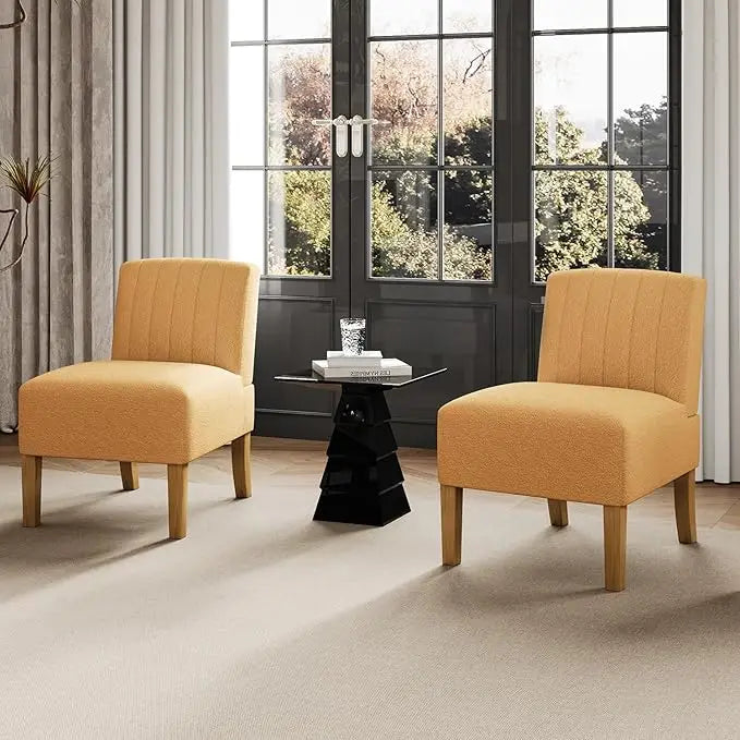 Guangbai Armless Accent Chairs Set 2 Living Room Modern