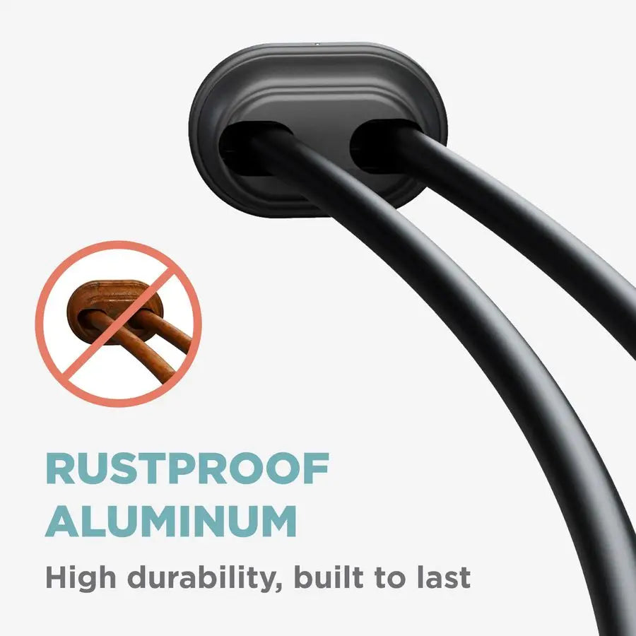 Double Curved Shower Curtain Rod, No Drill, 5072 Inch Adjustable Tension Curved Shower Rod for Bathroom, Rustproof Double Rod, N