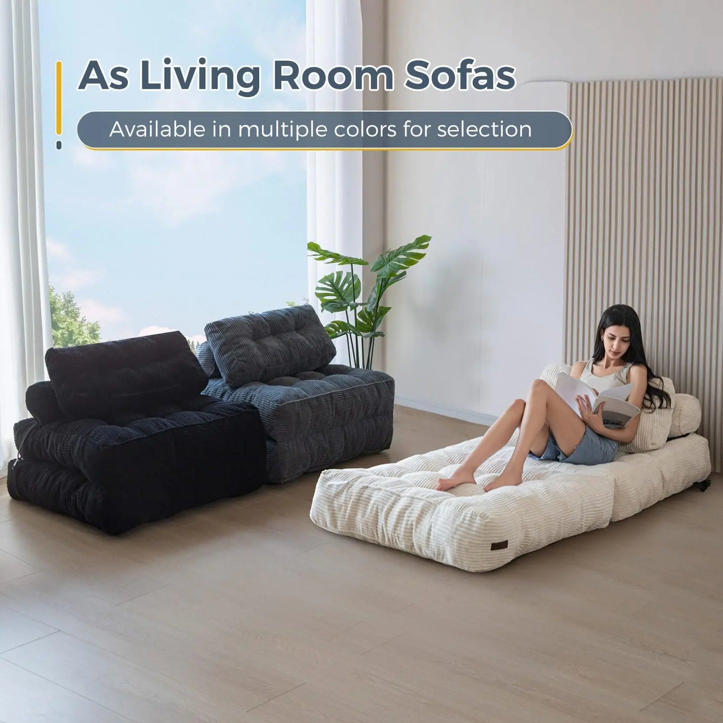 Folding Sofa Bed Sleeper Chair - Portable Fold Out Mattress for Living Room, Bedroom & Small Spaces