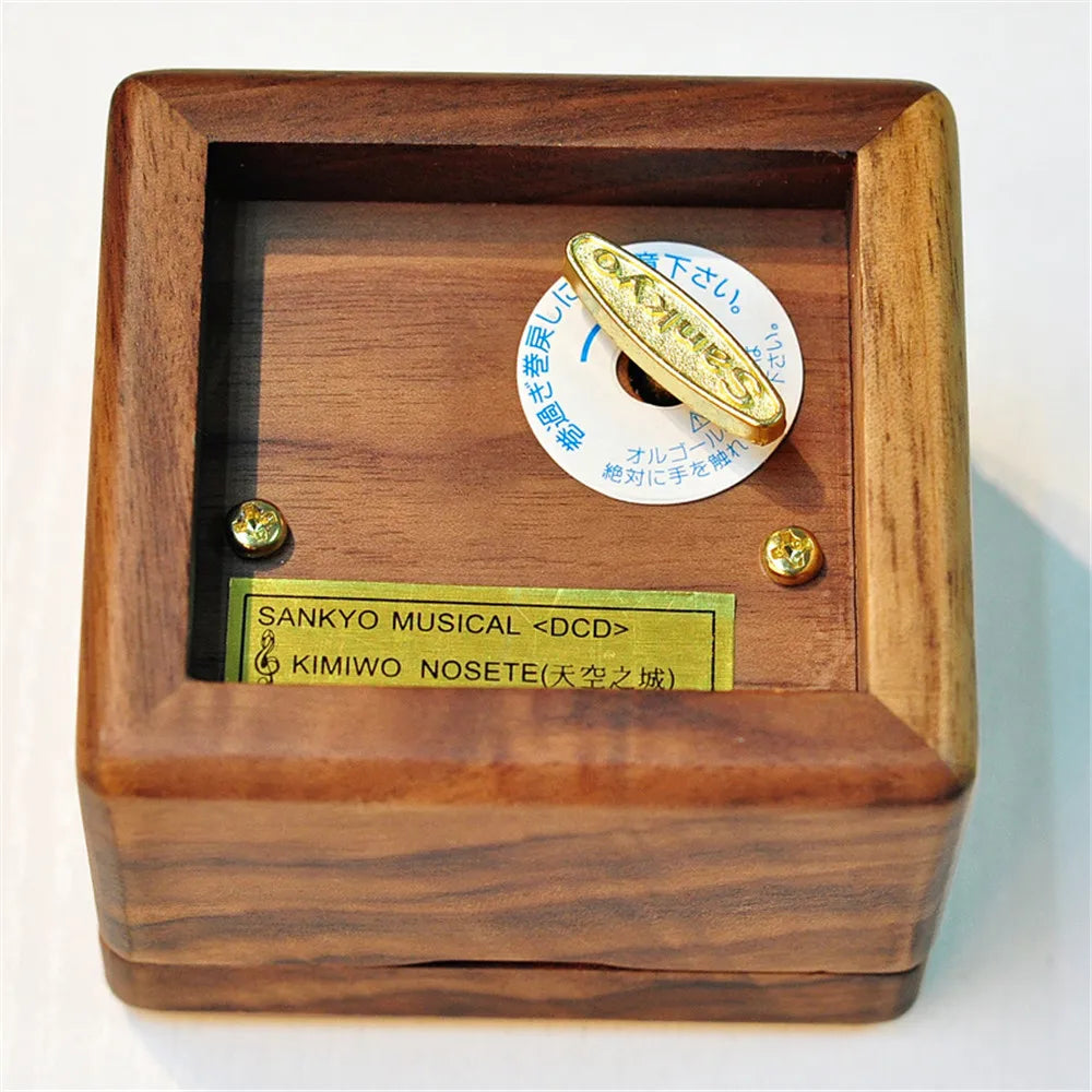 Wooden Photo Music Box Walnut Wood Customizable Clockwork Musical Box Summer Happy Birthday You Are My Sunshine La Vie En Rose