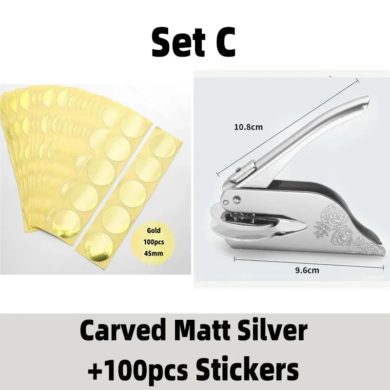 Logo Custom Seal Handheld Embosser Stamp for Diplomas and Awards