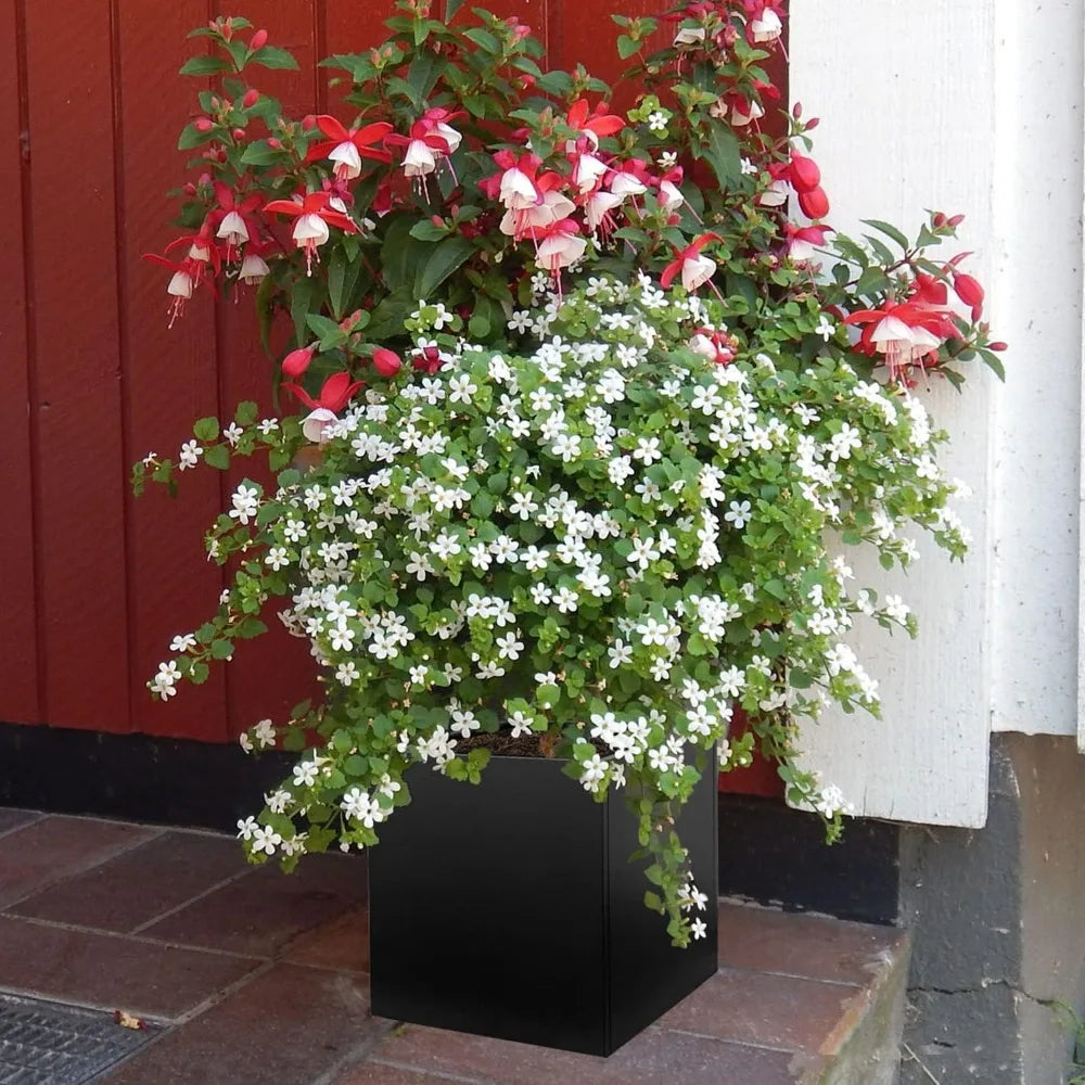 Galvanized Steel Planter Box Indoor Outdoor Durable Flower Pot