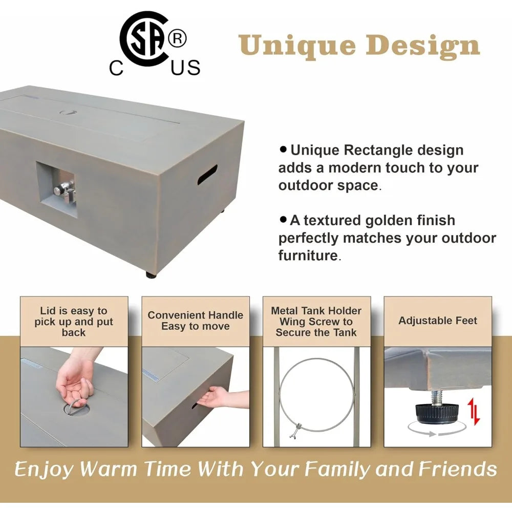 Outdoor Propane Fire Pit Table 50000 BTU Patio Unit