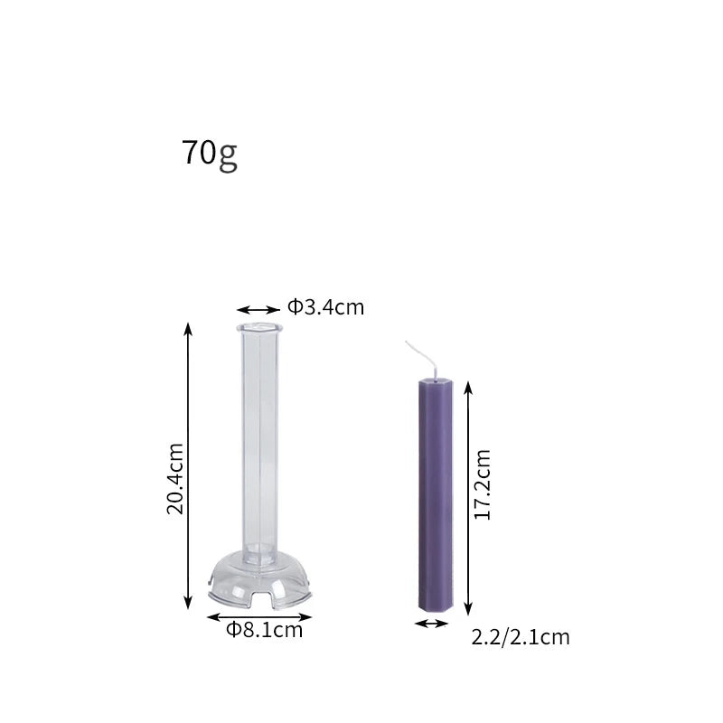 Hexagon Stripe Pole Acrylic Candle Mold Pointed Long Rod Making Set Geometry Candlestick Plastic Mould Home Party Art Decor Gift