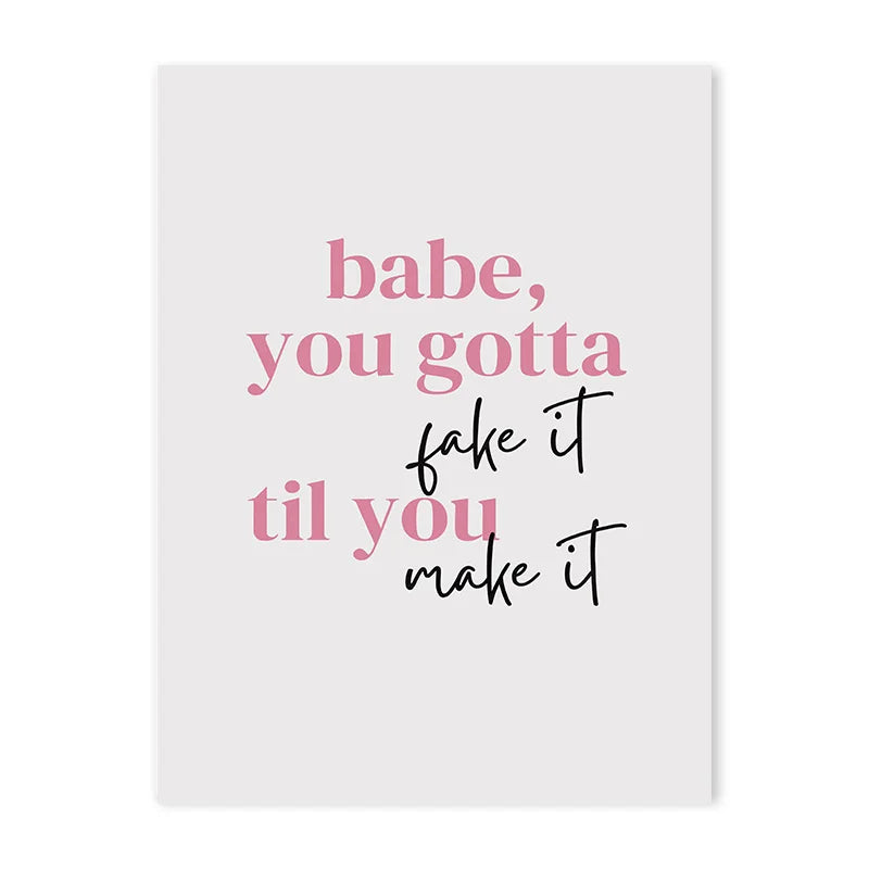 Pink Trendy Art Lyrics Poster Teenage Girl Dorm Room Cosy Wall Canvas Wall Hanging Painter Residence Catch Angry Eyes Wall Art