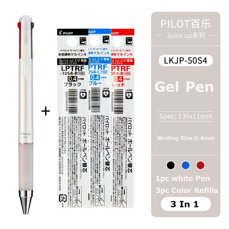 Japan Pilot JUICE UP Multifunctional Gel Pen 0.4MM 3Colors/4Colors Ballpoint Pens Back To School Office Statioinery Supplies
