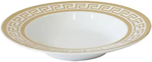LIEI Vintage Gold Dinnerware Set With Greek Key Pattern