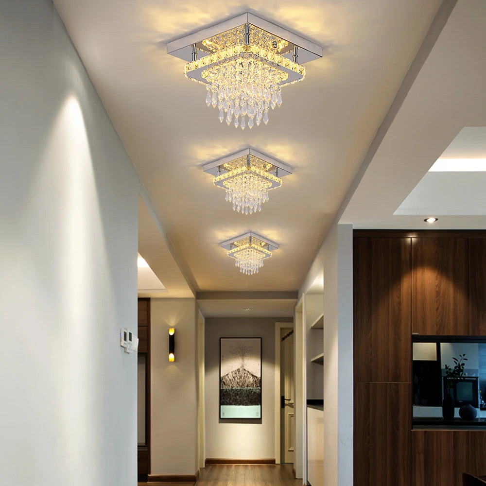 VETRULUS Luxury Silver K9 Crystal Ceiling Lamp Led Chandelier Modern Living Dining Room Decor Pendant Light Lustre Home Fixture