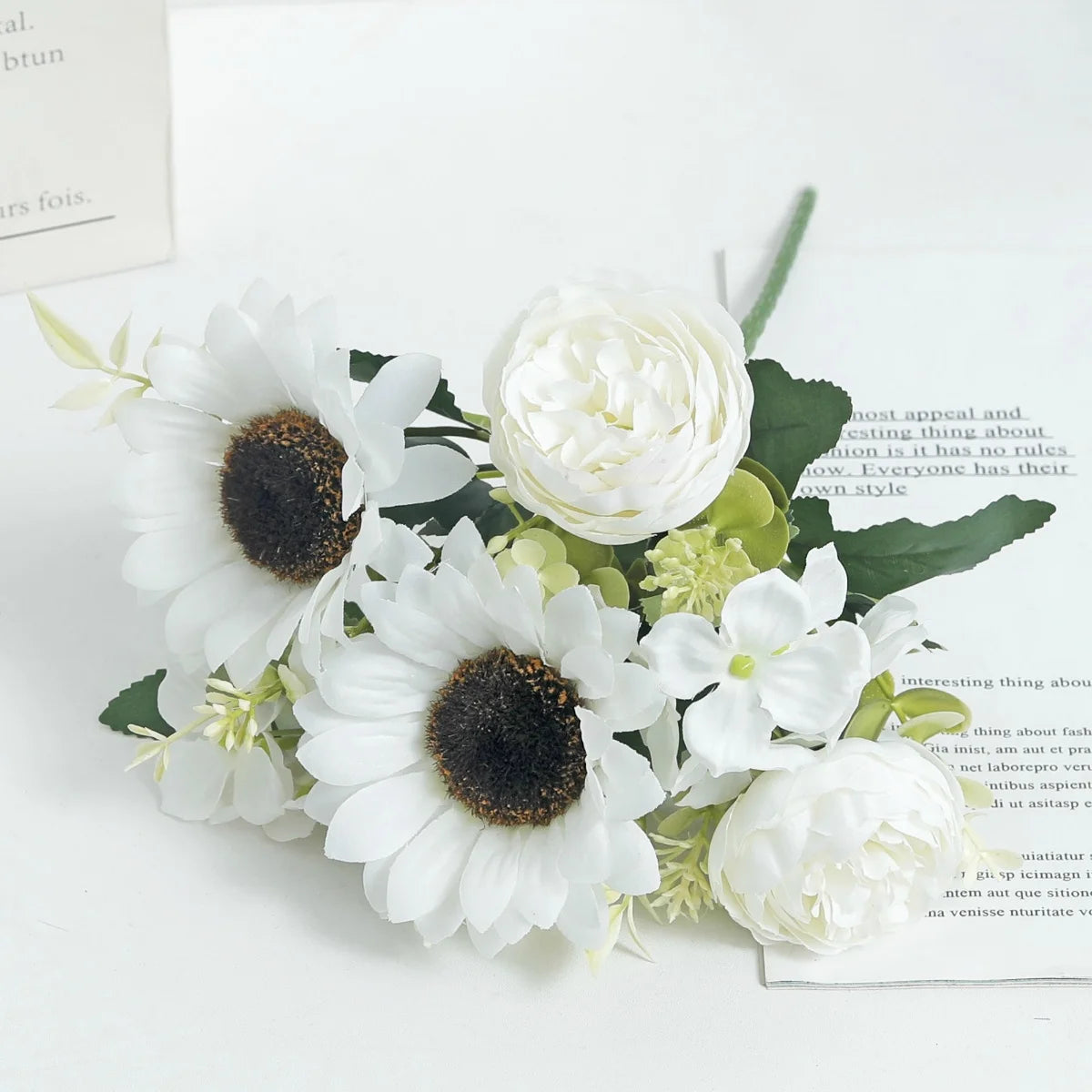 Autumn Sunflowers Peony Artificial Flowers Silk Bouquet Wedding Christmas Room Table Decoration For Vase Home DIY Fall Decor