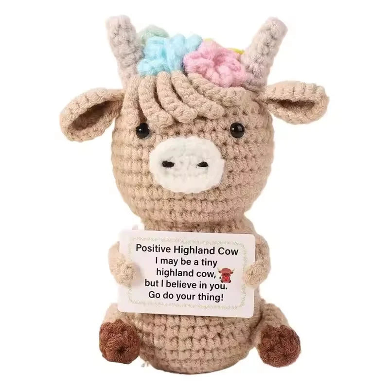 Positive Crochet Animals Christmas Birthday Gifts for Women Men Emotional Mom Dad Daughter Sister Friend Desk Home Fall Decor