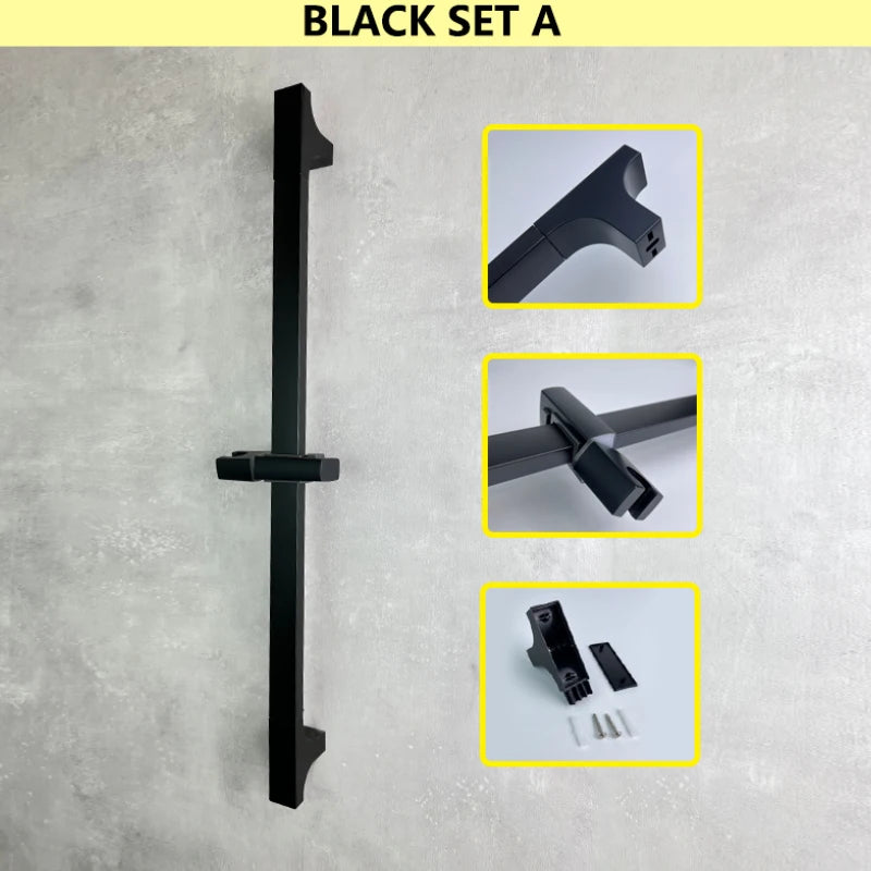 Shower Bar Angel Height Adjustable Sliding Hand Shower Bar Chrome Matt Black Stainless Steel 64cm Bathroom Fixtures