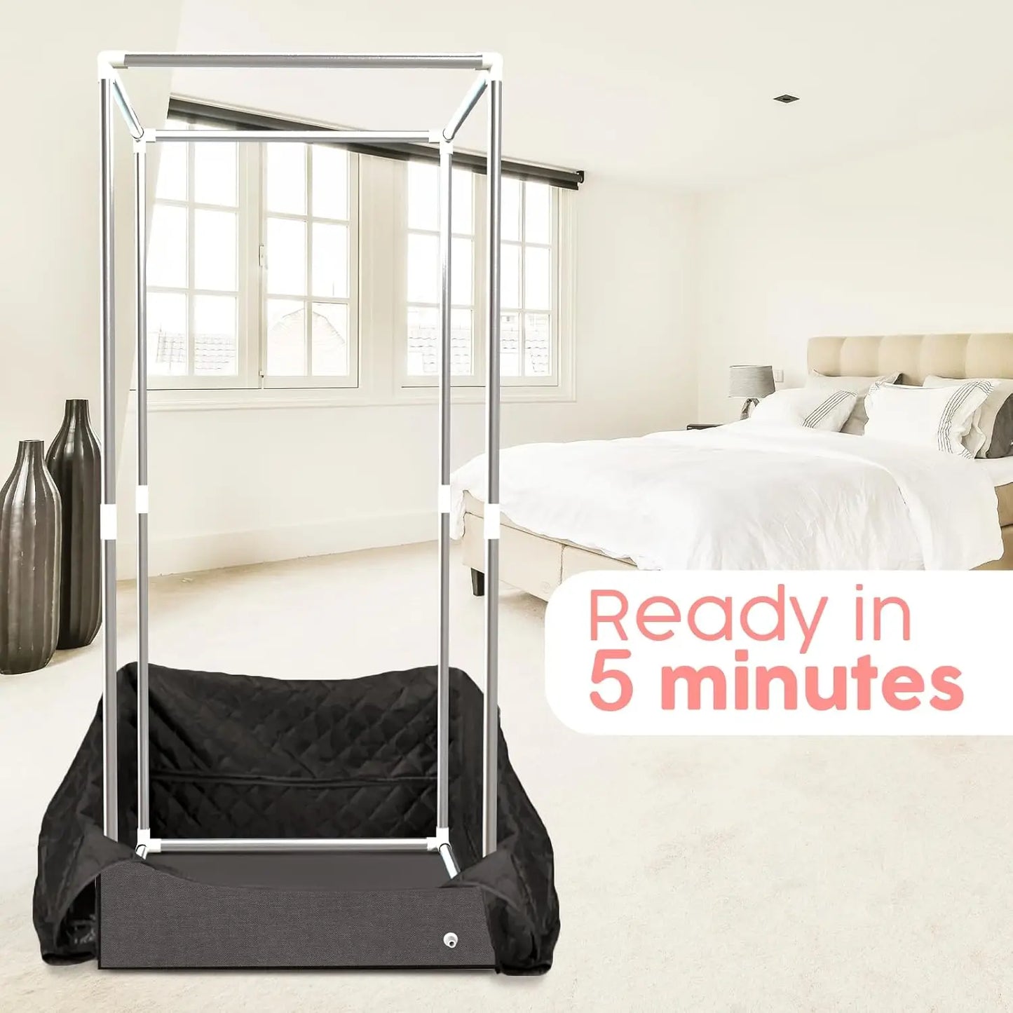 Full Size Portable Steam Sauna Tent for Home Spa Relaxation with Chair, Remote & Foot Massager - 2.6L 1000W