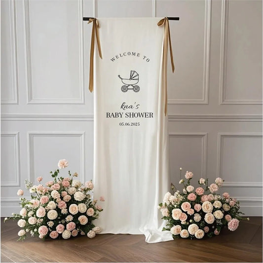 Baby Blooming Welcome to the Baby Shower Sign, Fabric Baby Shower Welcome Sign, Custom Party Sign, Baby Shower Banner, Party Banner