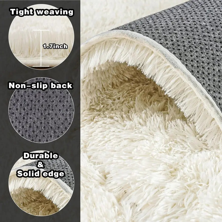 Ultra Soft Shag Rug For Living Room Memory Foam Comfort