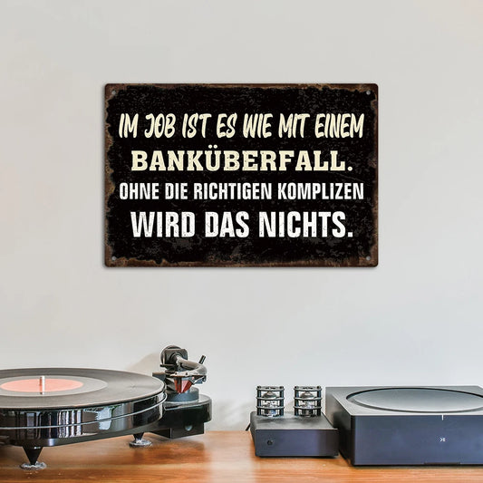 Putuo Decor 1pc German Vintage Metal Tin Sign，Wall Art Decor for Home Farmhouse Office Studio，7.9x11.8Inches, Gifts for Friends
