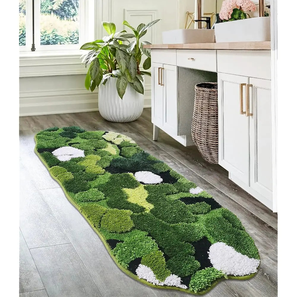 DIXSGH Bathroom Runner Rug Boho Leaf Shag Non Slip Mat
