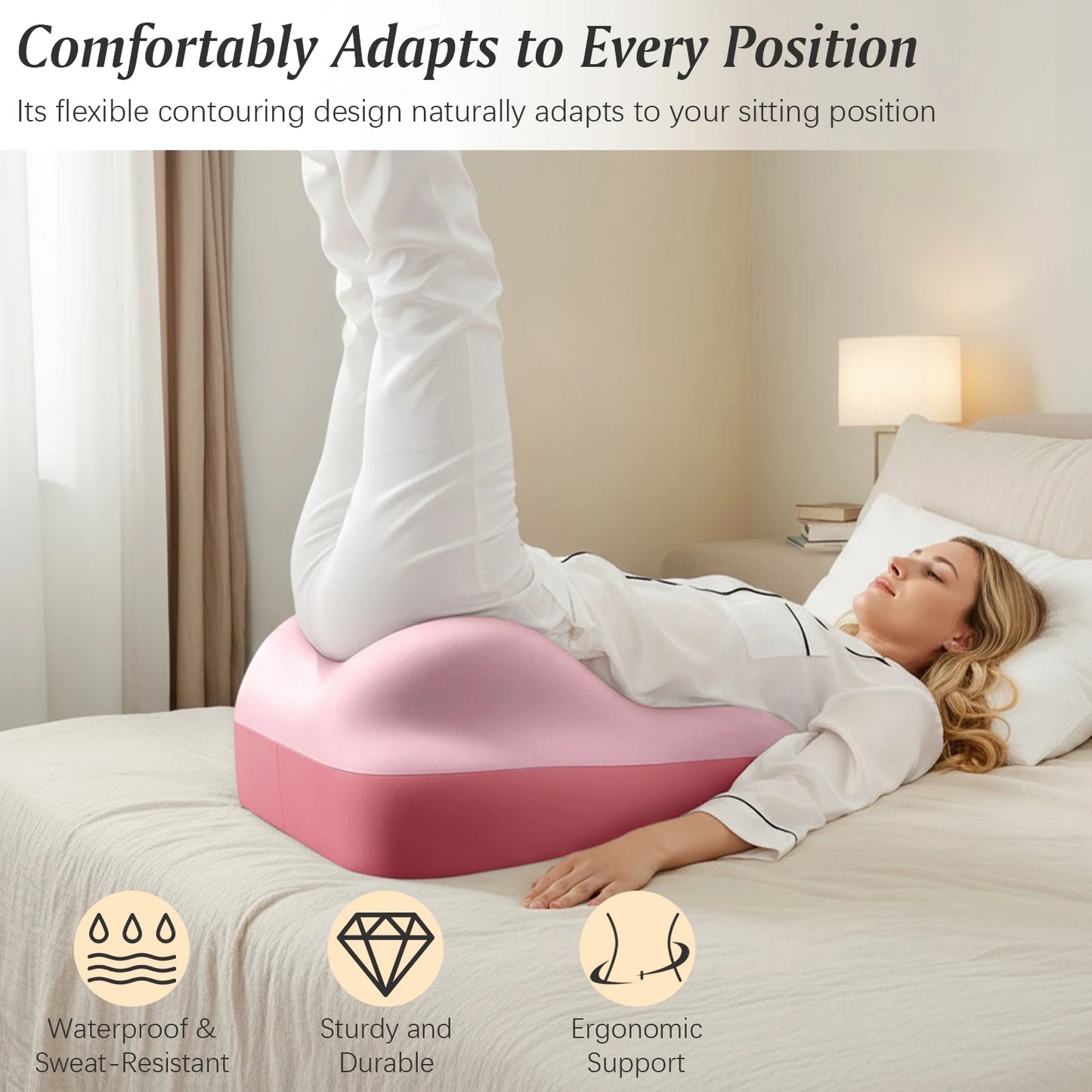 Multi-Functional Ergonomic Bed Pillow Support Wedge Pillow Memory Foam Positioning Cushion for Back Neck & Waist Pain Relief