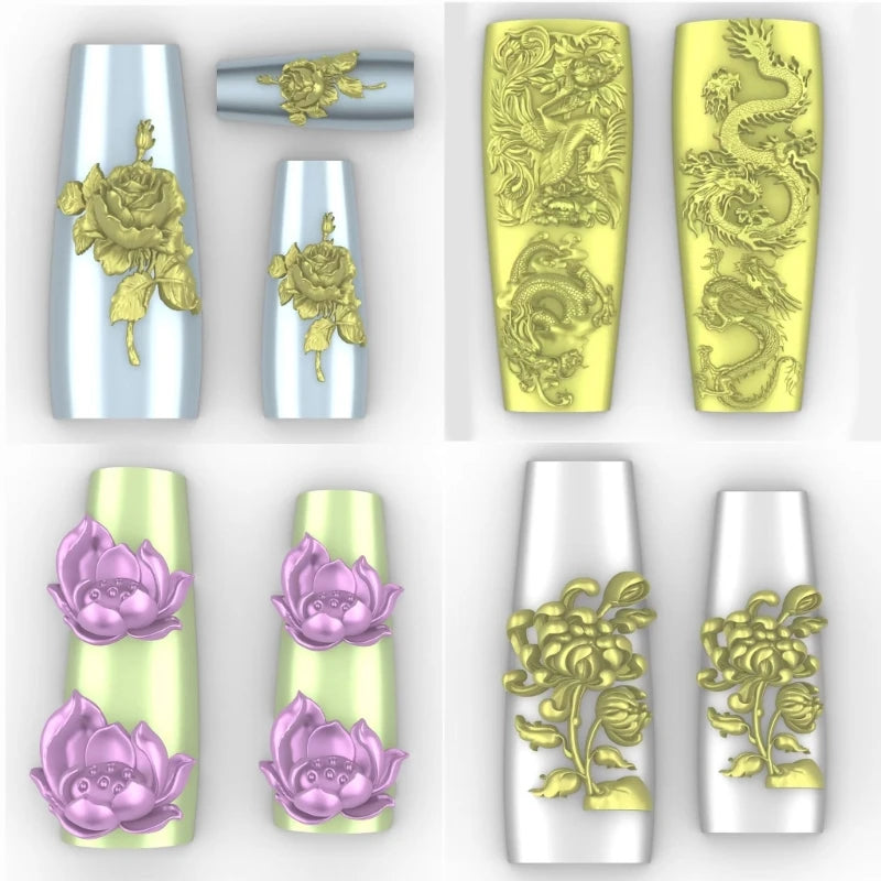 Butterfly- Embossing Silicone Mold Nail Art Carving Mold Suitable for Diy Nail Art Decor Supplies Nail Template Tool