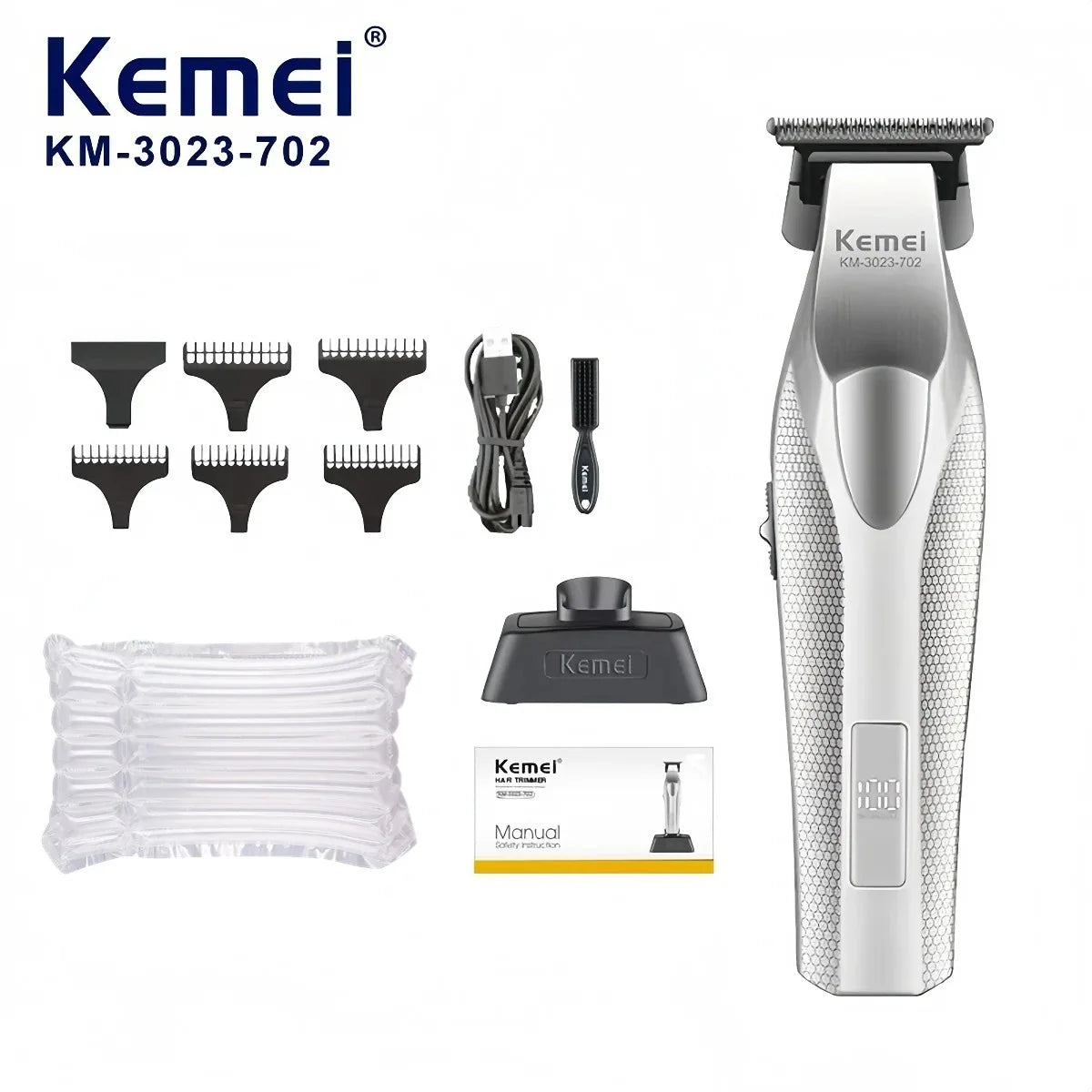 Kemei KM-3023 Professional Hair Clipper Rechargeable Set