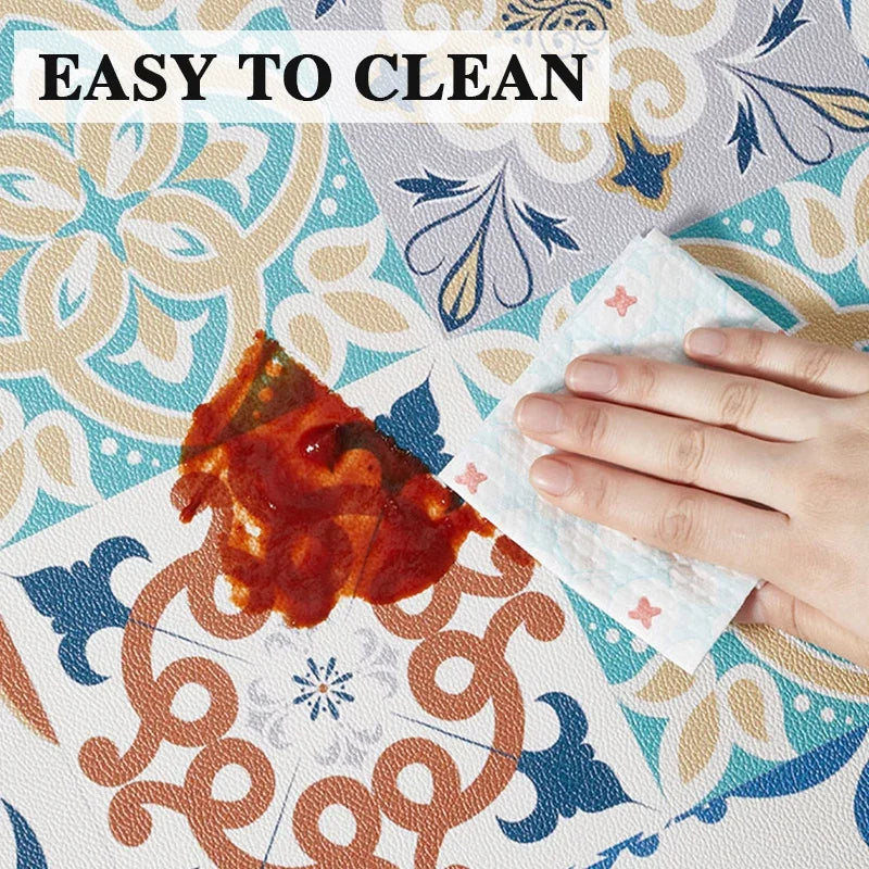 Carpet for Kitchen Floor Mat Marble Leather Waterproof Oil-proof Rug Non-slip Area Rugs Home Decor Alfombra Vinilicas Cocina