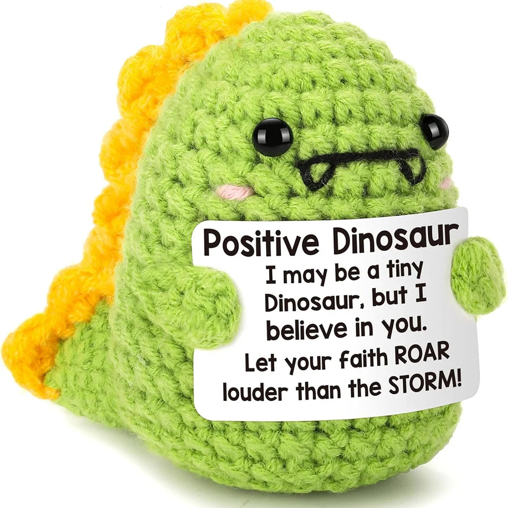 Positive Crochet Animals Christmas Birthday Gifts for Women Men Emotional Mom Dad Daughter Sister Friend Desk Home Fall Decor