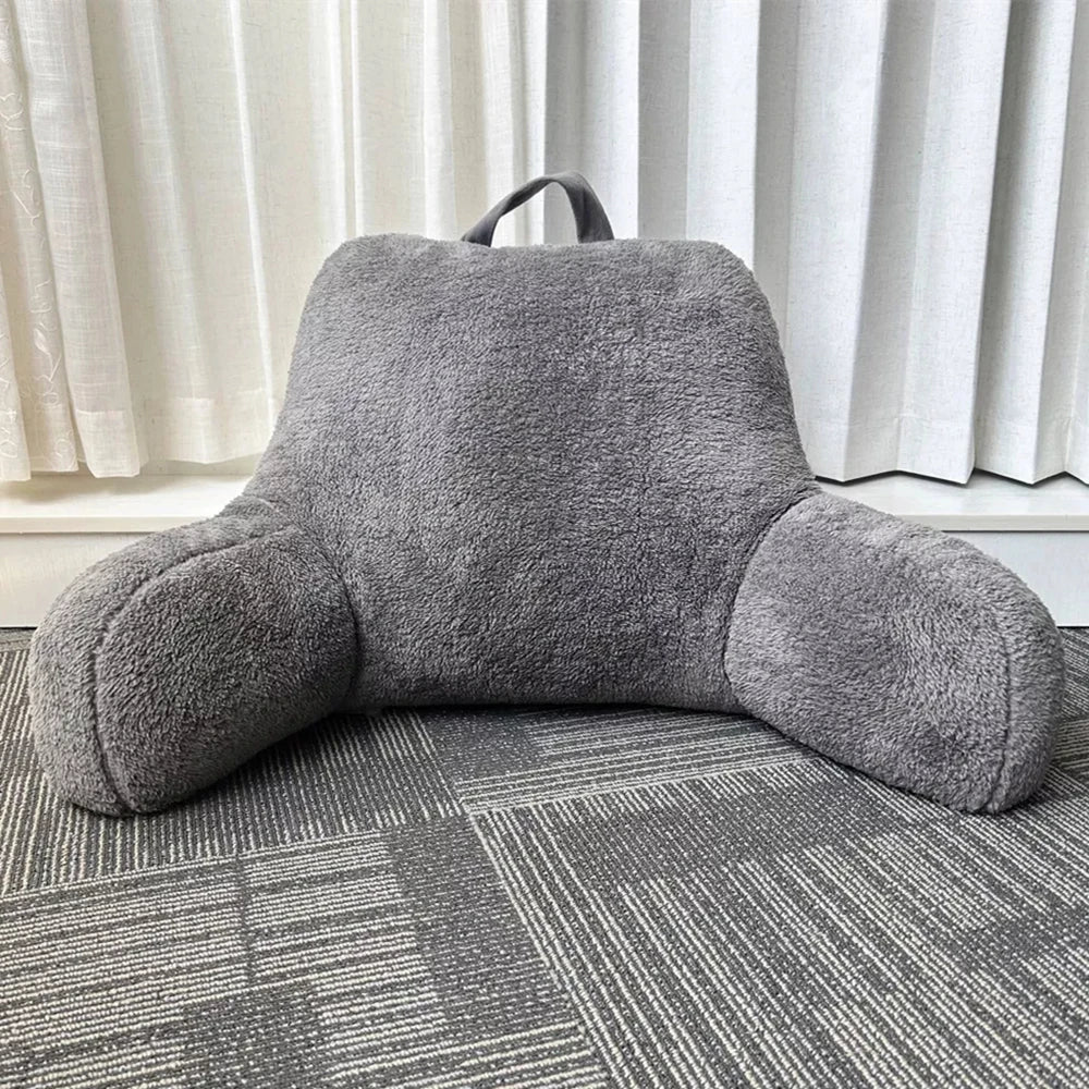 Craft of Weaving Faux Shearling Bed Rest Pillow with Arms