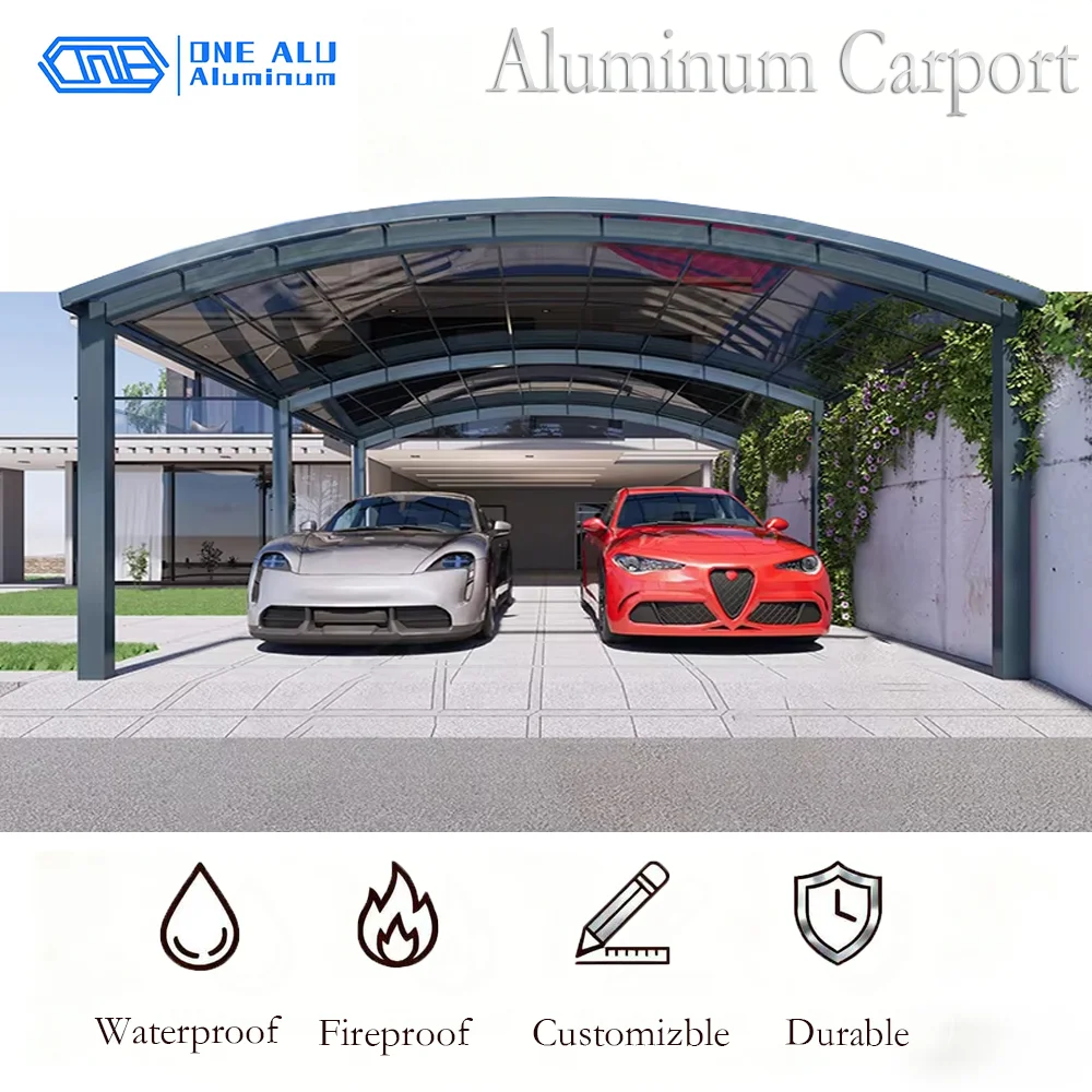 OneAlu Modern Custom Aluminum Outdoor Structure - Gazebo, Carport, Sunshade Canopy for Villa, Garden, Patio & Flower Stand