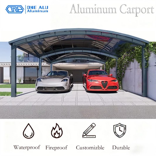 OneAlu Modern Custom Aluminum Outdoor Structure - Gazebo, Carport, Sunshade Canopy for Villa, Garden, Patio & Flower Stand