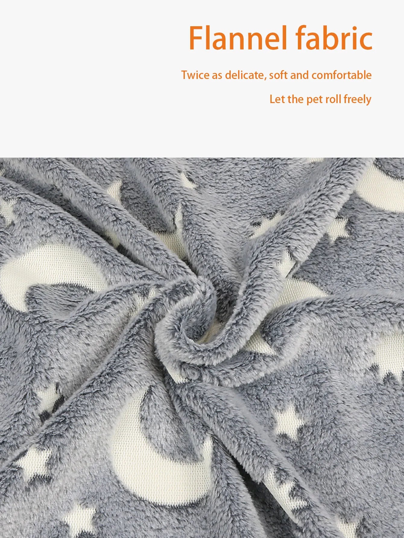 Star Moon Dog Throw Blanket Glow in The Dark, Pet Throw Blankets Luminous, Soft Plush Glow Throw Blankets for Dogs Puppy Cats
