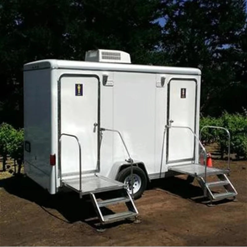 Portable Bathroom Trailer for Sale Mobile Luxury Restroom Trailer with Shower Vanity Sink for Glamping Outdoor Wedding