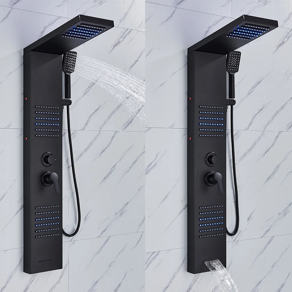 Quyanre LED Shower Panel Tower System With Triple Massage