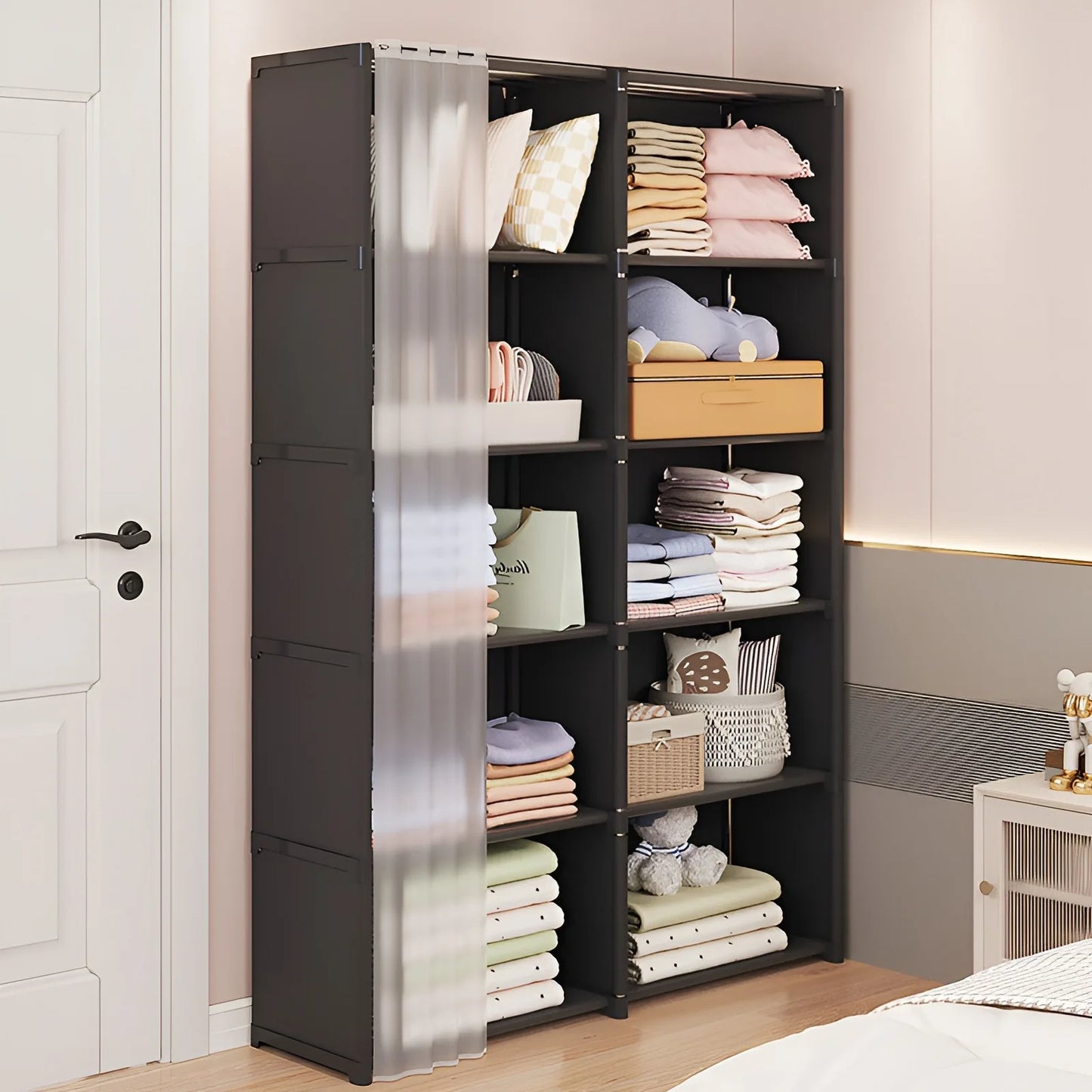 6 Layer Dustproof Wardrobe Closet Organizer High Capacity