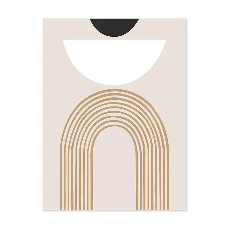 Geometric Gallery Wall Frameless Modern Neutral Canvas Prints for Minimalist Home & Office Decoration