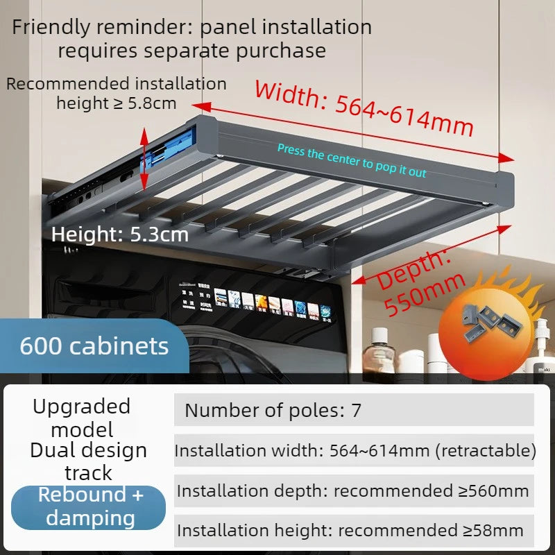 OEMG Retractable Pull Out Clothes Drying Rack For Balcony