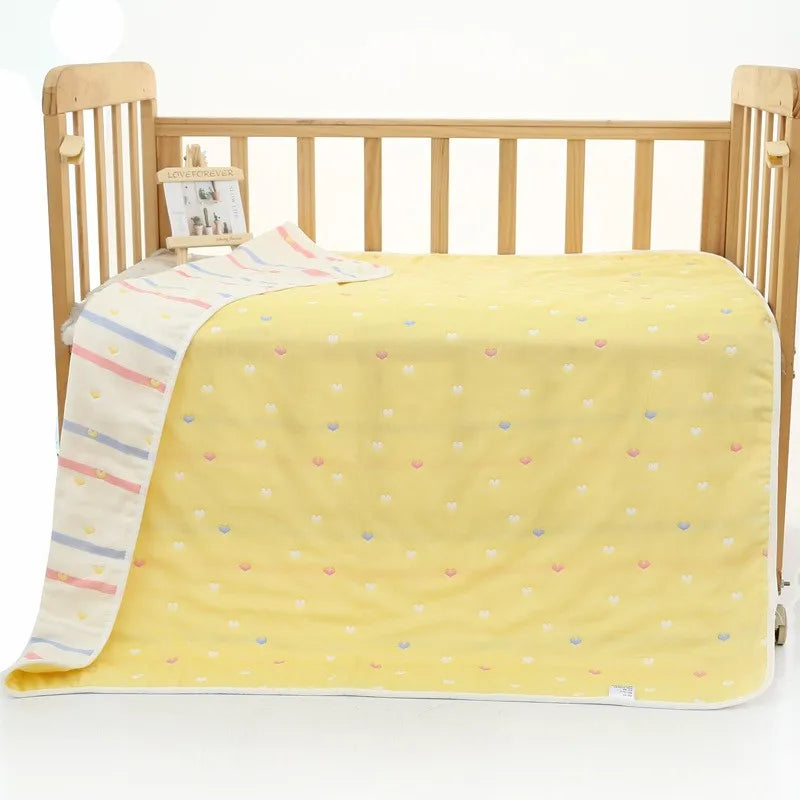 Muslin Baby Blankets Children 6 layers Gauze Cotton Soft Quilt Newborn Infant Swaddle Towel Kids Bath Towel 110*110cm